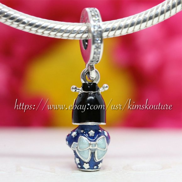 Pandora Sterling Silver Charm Japanese Doll in Blue Kimono 798595C01 - Picture 2 of 5